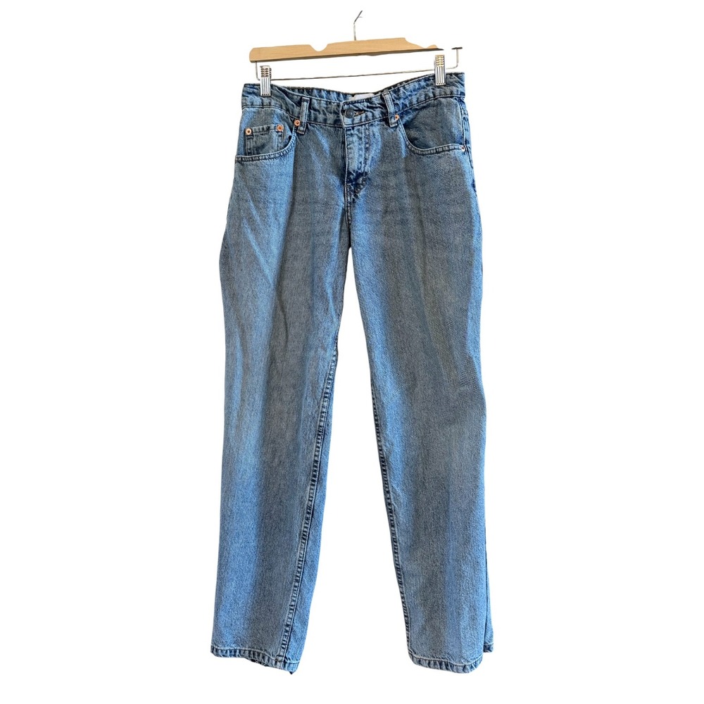 Motel Denim Lt Wash Straight Leg Jean W28 L32 Mid Hi Rise 90s Style *See Details